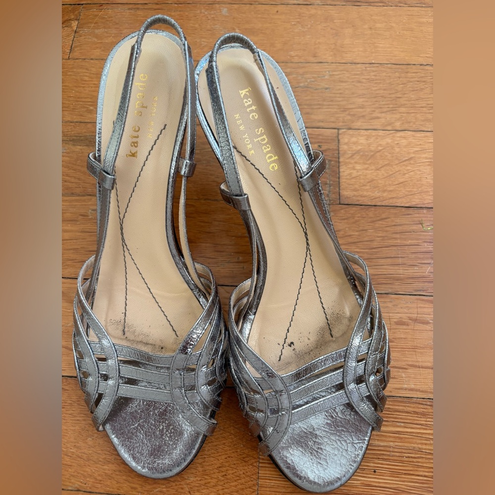 Kate Spade strappy kitten heels